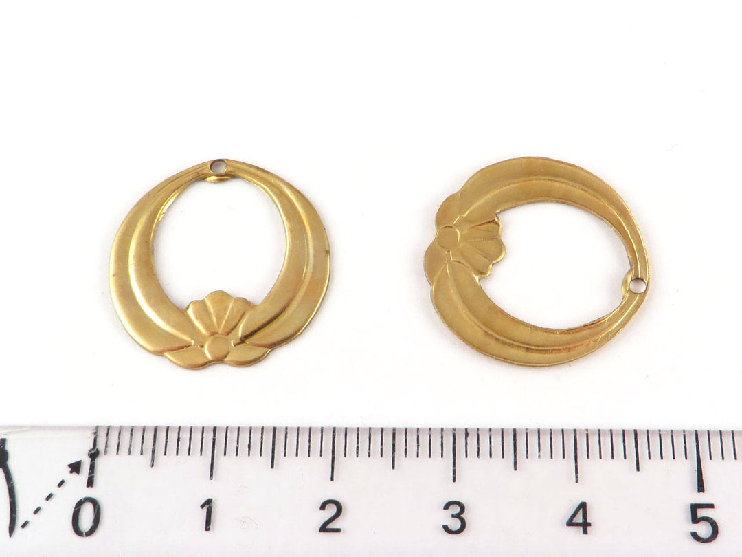 2x Breloque disque fleur lotus vintage (32 ou 19mm) V-074/V-123