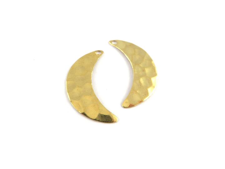 6x Breloque croissant de lune martelé (10mm x 21mm) PV-230
