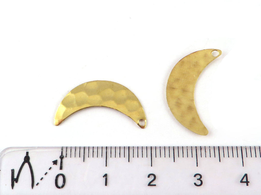 6x Breloque croissant de lune martelé (10mm x 21mm) PV-230