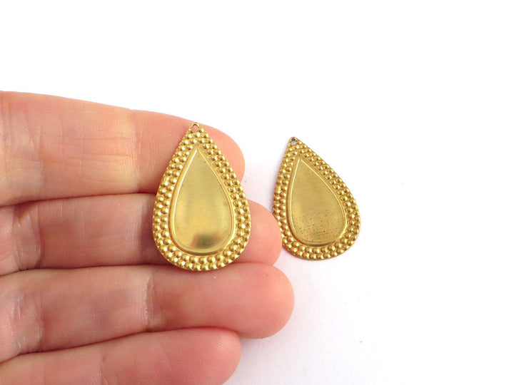 6x Breloque goutte décorée bombée (18mm x 30mm) PV-215/PV-216/PV-221