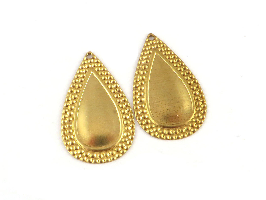 6x Breloque goutte décorée bombée (18mm x 30mm) PV-215/PV-216/PV-221