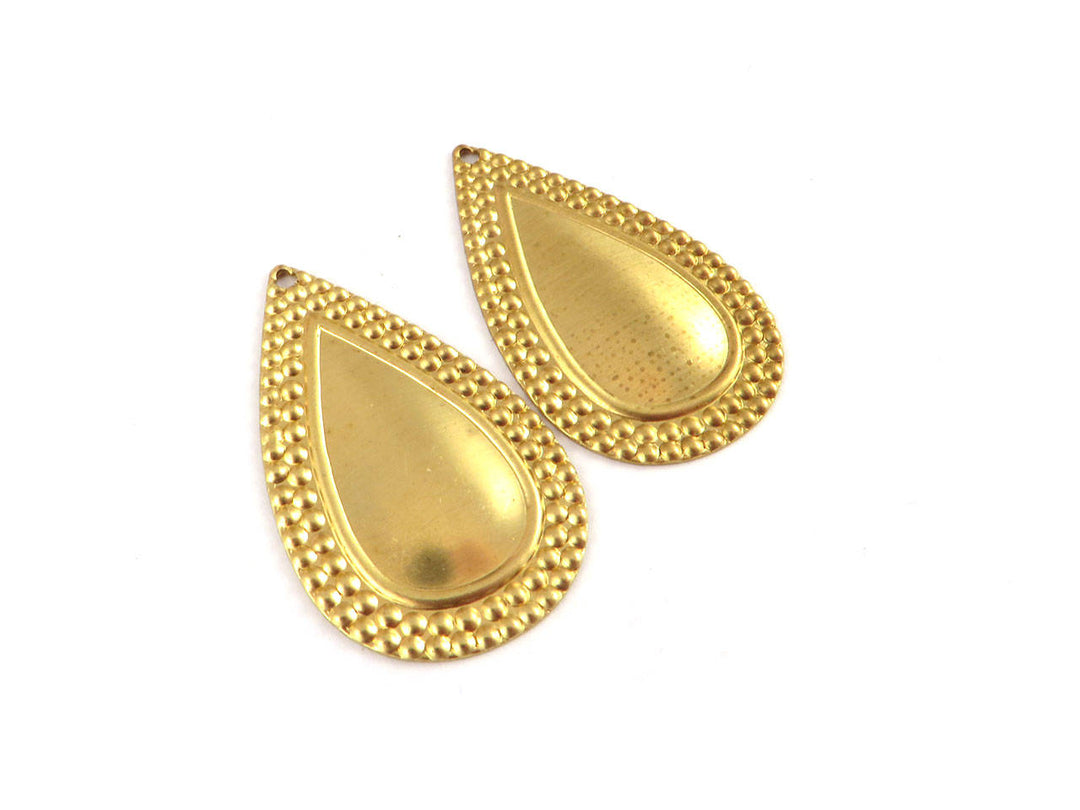6x Breloque goutte décorée bombée (18mm x 30mm) PV-215/PV-216/PV-221