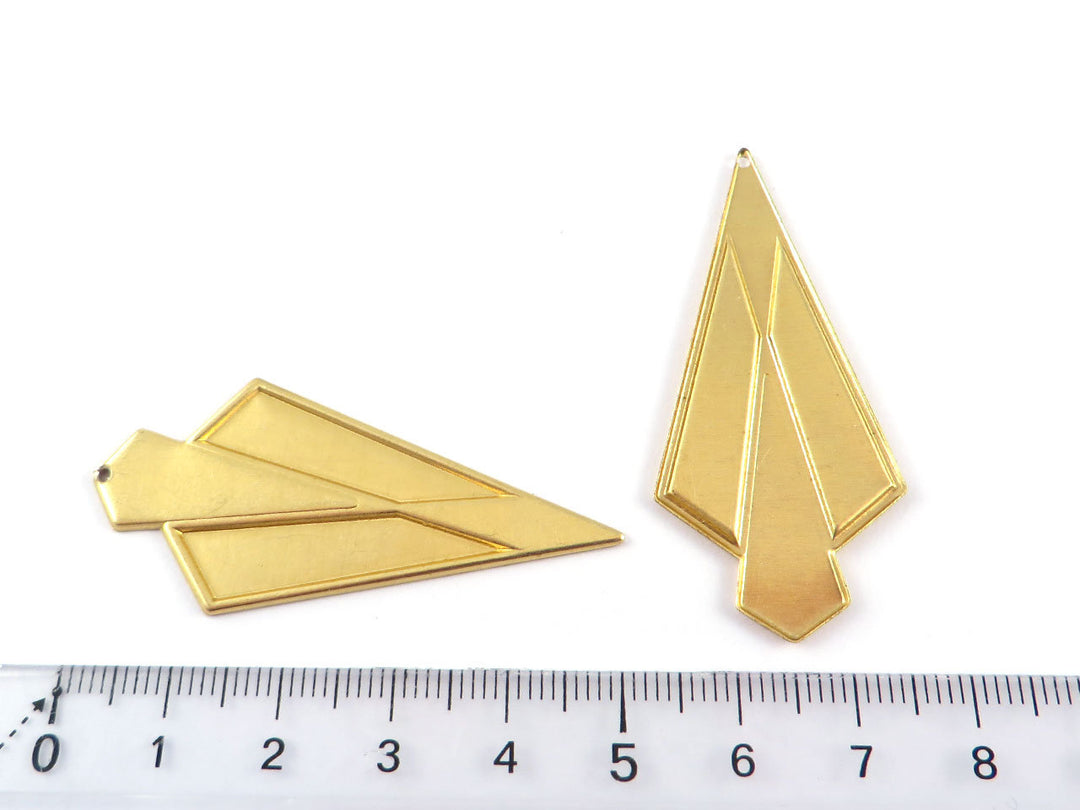 4x Pendentif losange triangle support résine (23mm x 50mm) PV-238