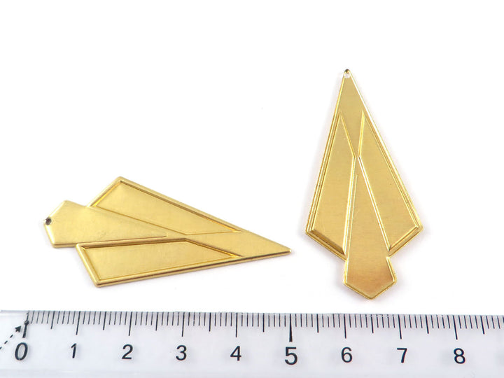 4x Pendentif losange triangle support résine (23mm x 50mm) PV-238
