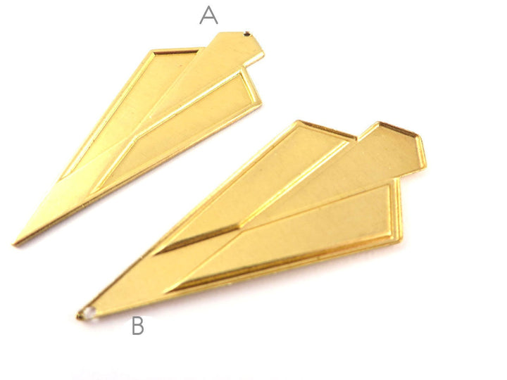 4x Pendentif losange triangle support résine (23mm x 50mm) PV-238