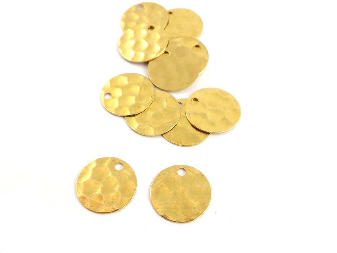 12x Breloque disque martelé (11mm) DM-11/1H