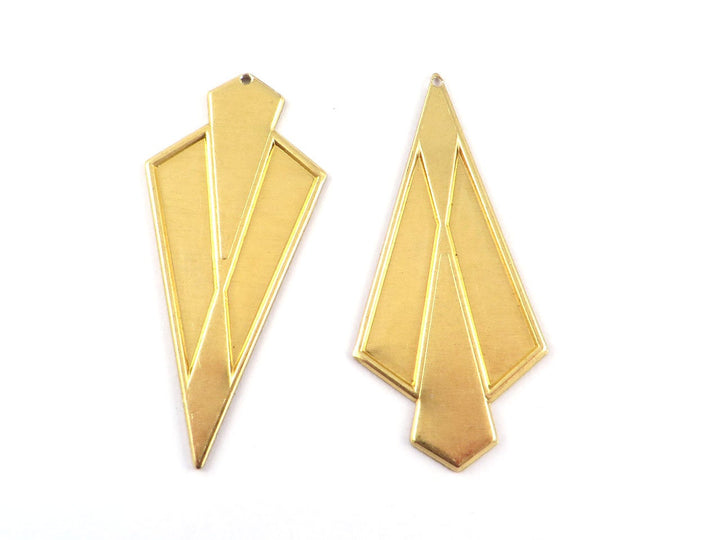 4x Pendentif losange triangle support résine (23mm x 50mm) PV-238