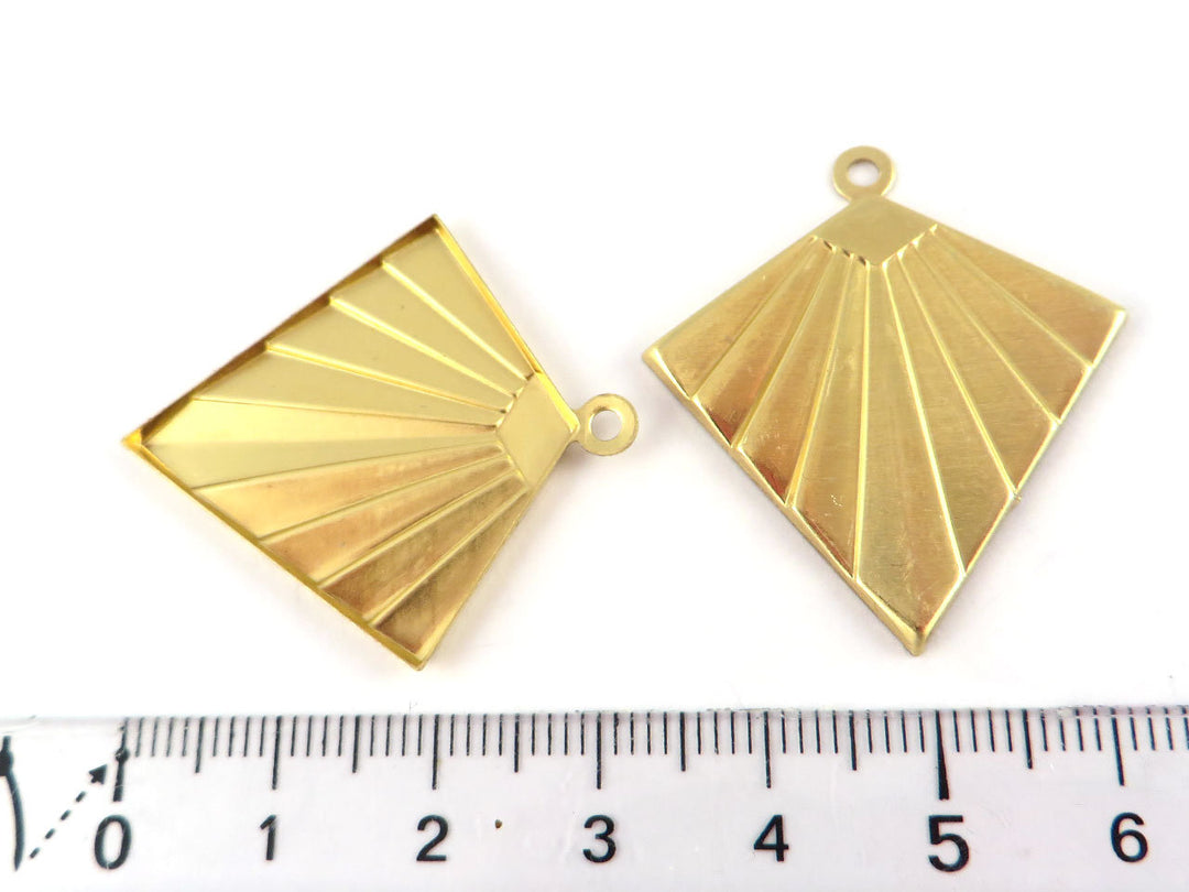 2x Breloque losange Art Déco (30mm x 33mm) PV-242