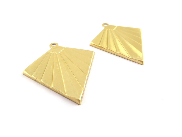 2x Breloque losange Art Déco (30mm x 33mm) PV-242