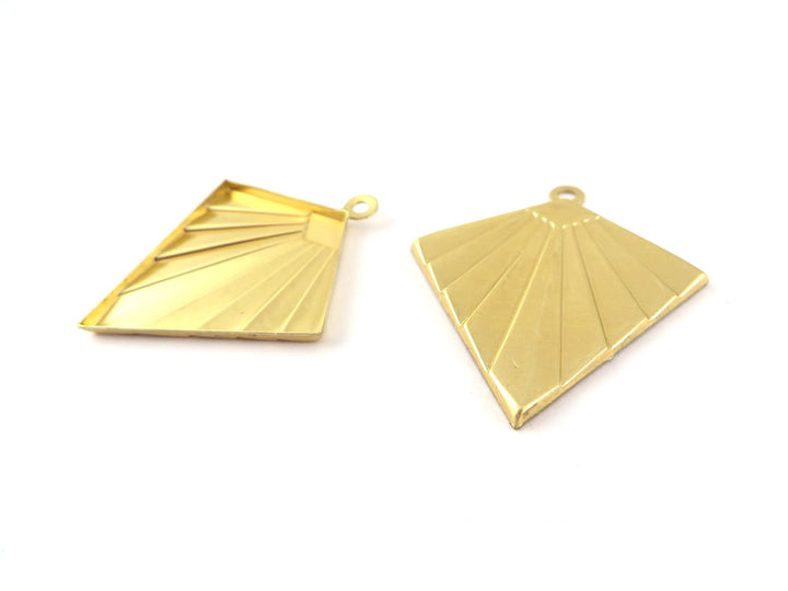2x Breloque losange Art Déco (30mm x 33mm) PV-242