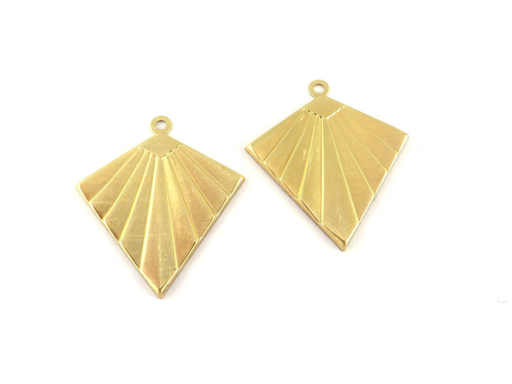 2x Breloque losange Art Déco (30mm x 33mm) PV-242