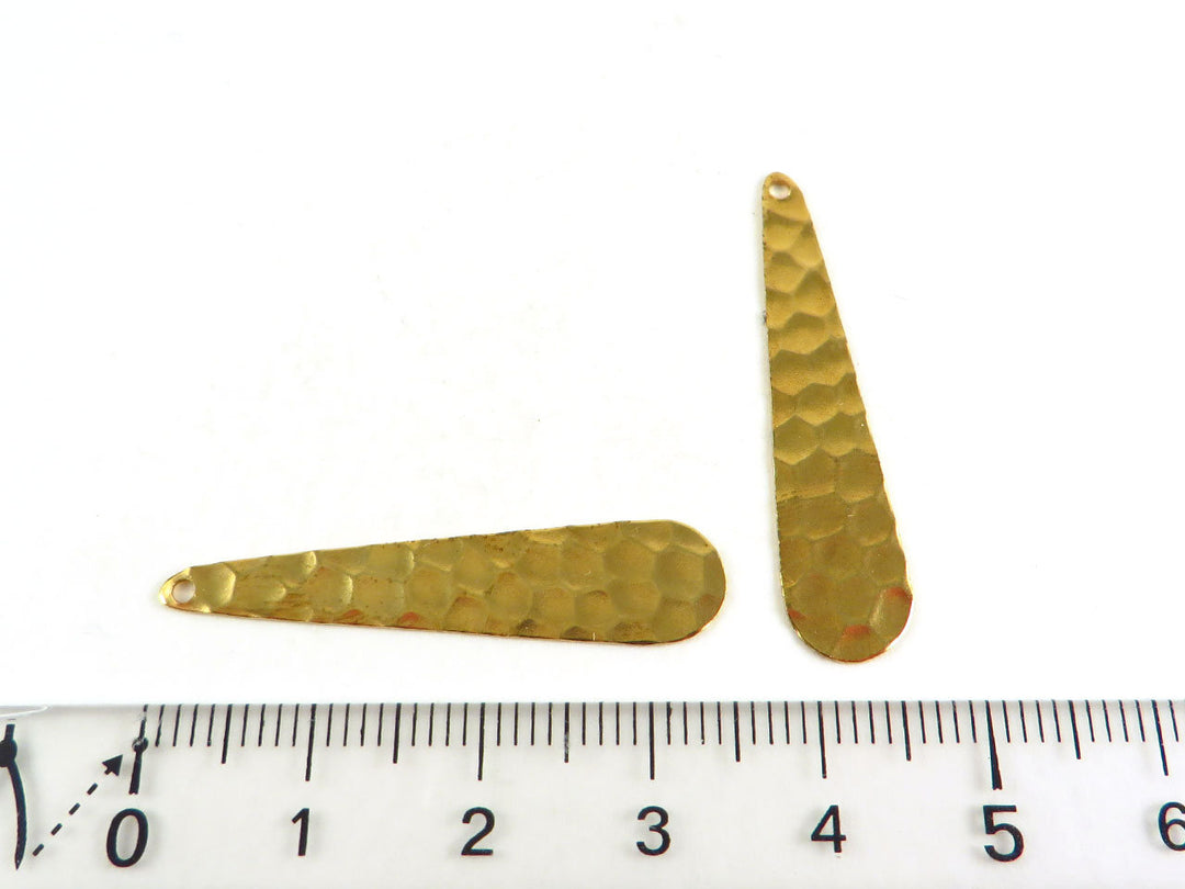 6x Breloque goutte martelée (2 tailles)