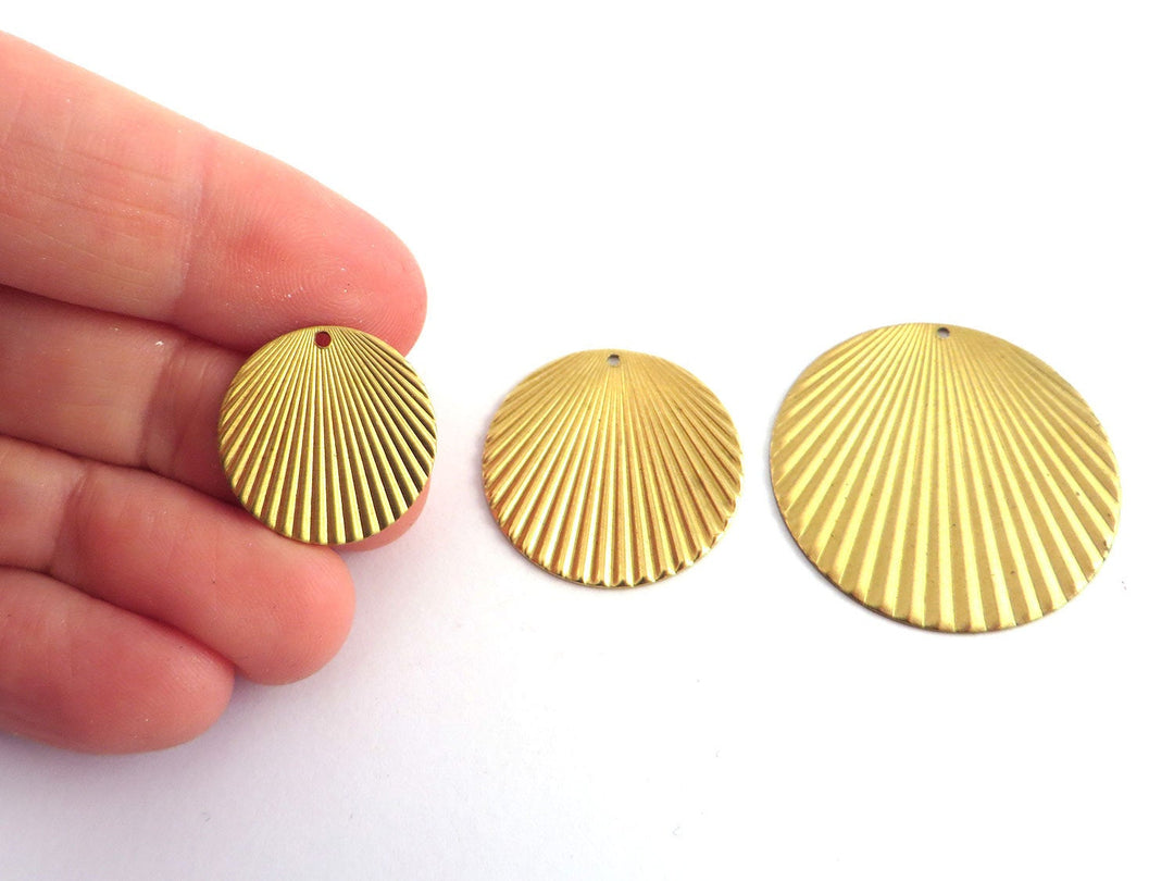 4x Breloque disque plissé (13, 19, 25, 32, 39mm) PP-141