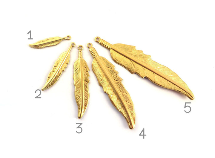 Breloque plume (5 tailles) CH-002/CH-006
