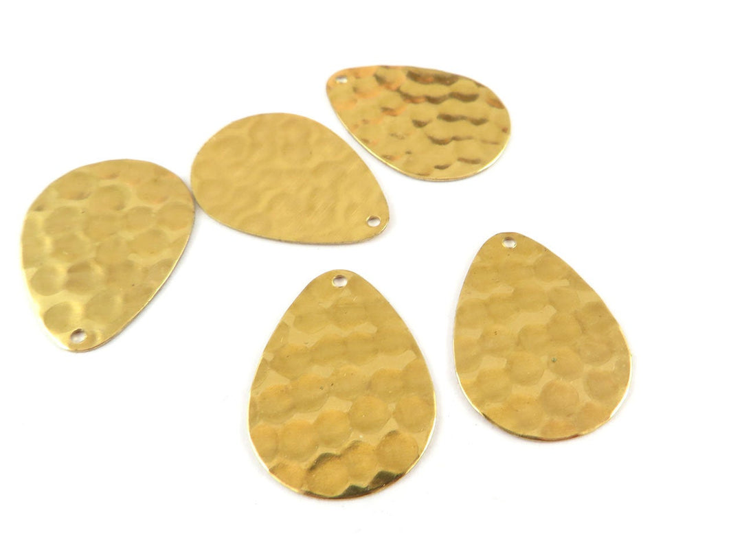 6x Breloque goutte vierge ou martelée (14mm x 20mm) PP-297/PP-301
