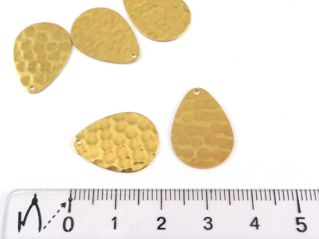 6x Breloque goutte vierge ou martelée (14mm x 20mm) PP-297/PP-301