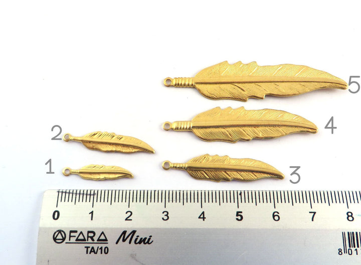 Breloque plume (5 tailles) CH-002/CH-006