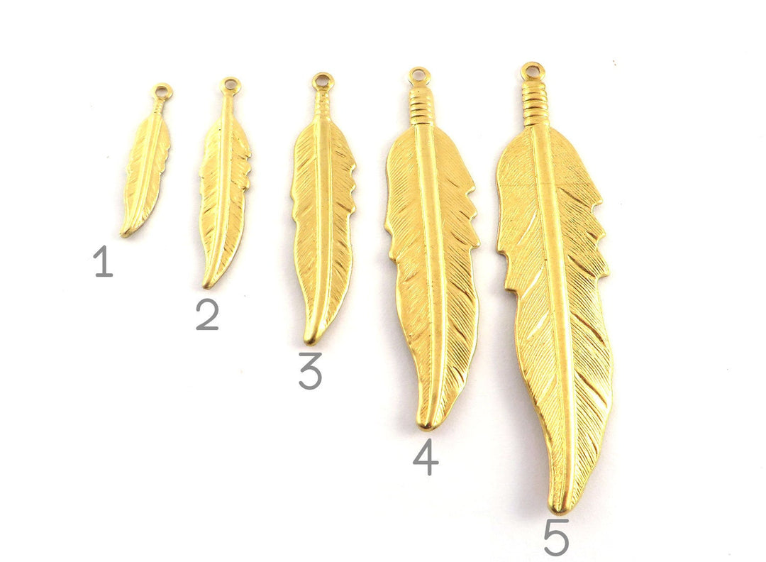 Breloque plume (5 tailles) CH-002/CH-006