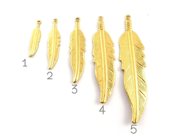 Breloque plume (5 tailles) CH-002/CH-006