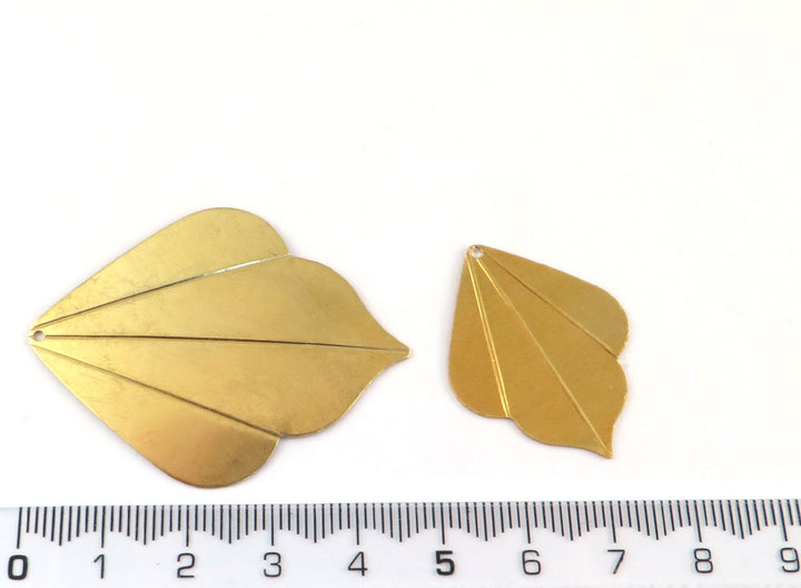 2x Pendentif feuille vintage Art Déco (2 tailles) PP-091