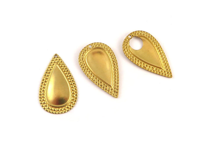 6x Breloque goutte décorée bombée (18mm x 30mm) PV-215/PV-216/PV-221