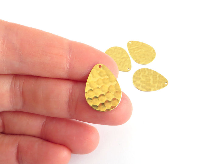 6x Breloque goutte vierge ou martelée (14mm x 20mm) PP-297/PP-301