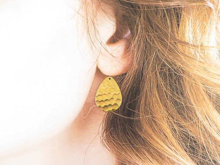 6x Breloque goutte vierge ou martelée (14mm x 20mm) PP-297/PP-301