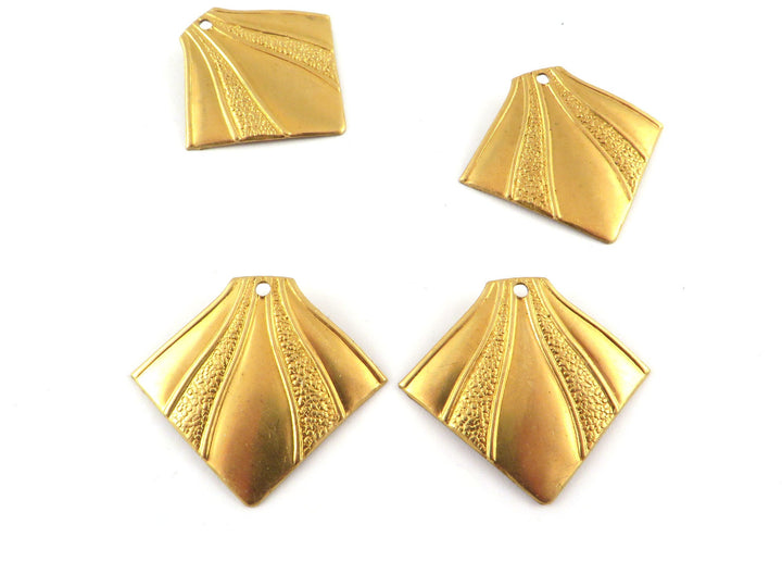 6x Breloque losange Art Déco (24mm x 27mmm) PV-259