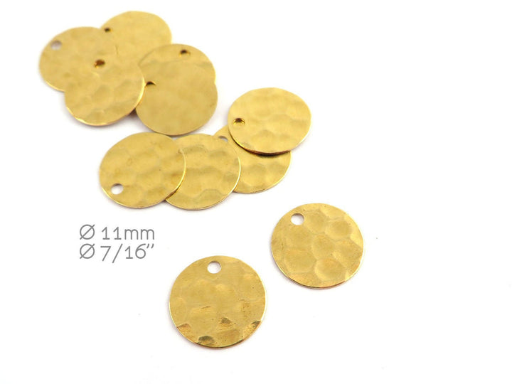 12x Breloque disque martelé (11mm) DM-11/1H
