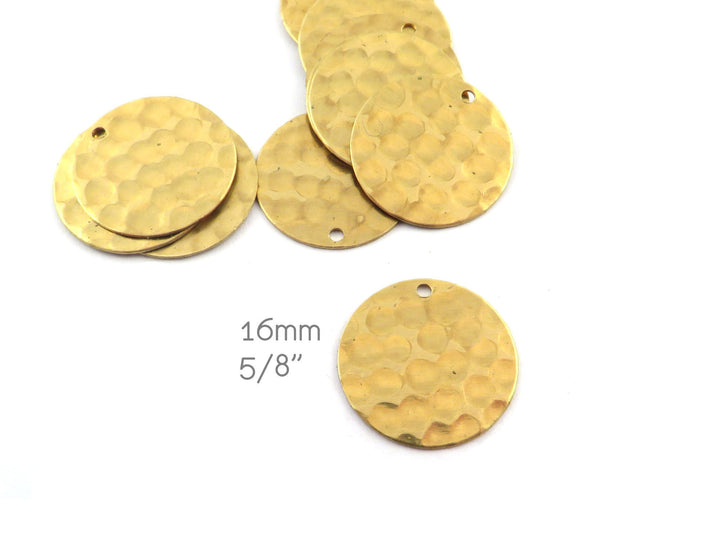 6x Breloque disque martelé (16mm) DM-16/1H