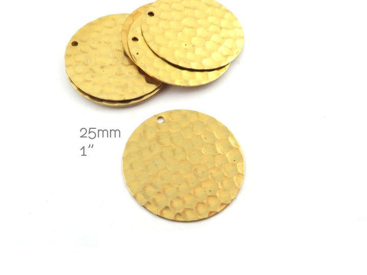 4x Breloque disque martelé (25mm 1") DM-25/1H