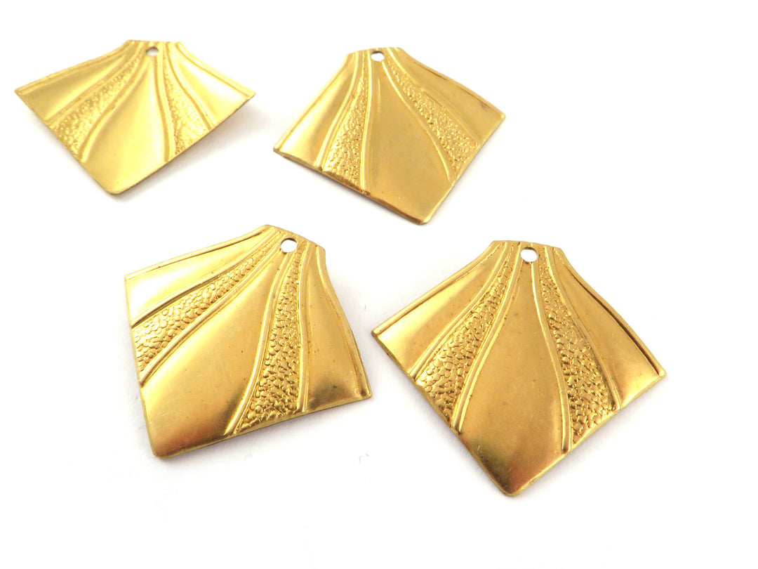 6x Breloque losange Art Déco (24mm x 27mmm) PV-259
