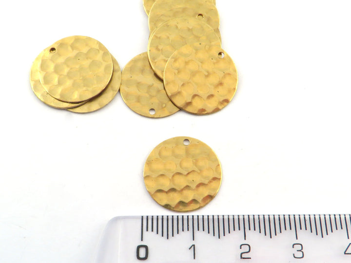 6x Breloque disque martelé (16mm) DM-16/1H