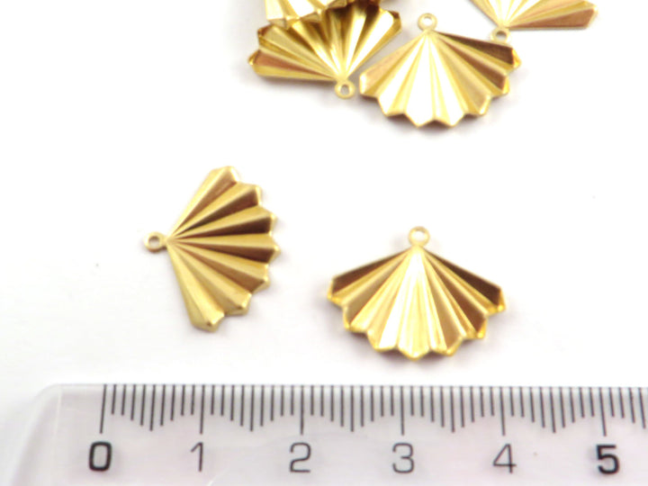 4x Breloque éventail Art Déco (18mm x 15mm) PV-281