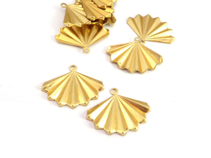 4x Breloque éventail Art Déco (18mm x 15mm) PV-281