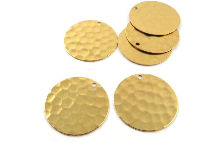 4x Breloque disque martelé (19mm 3/4") DM-19/1H