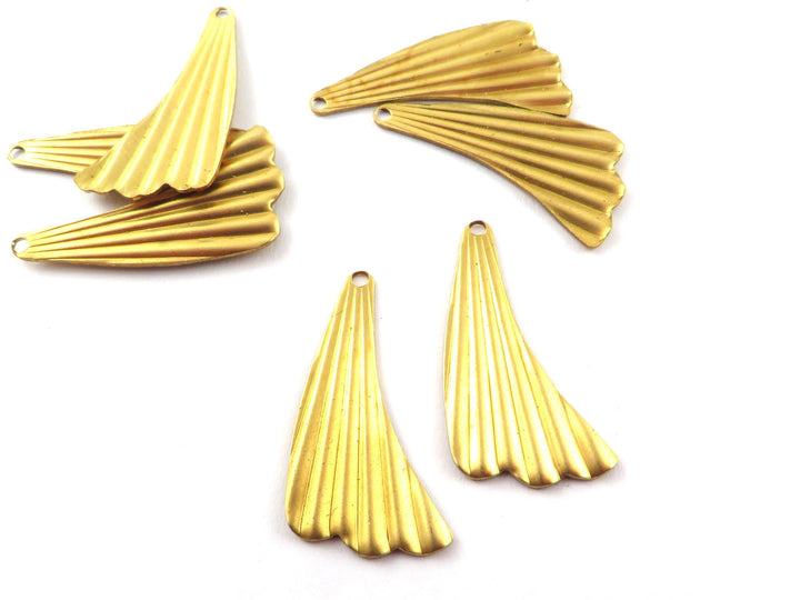6x Breloque éventail aile plissée Art Déco (27mm x 14mm) PV-291