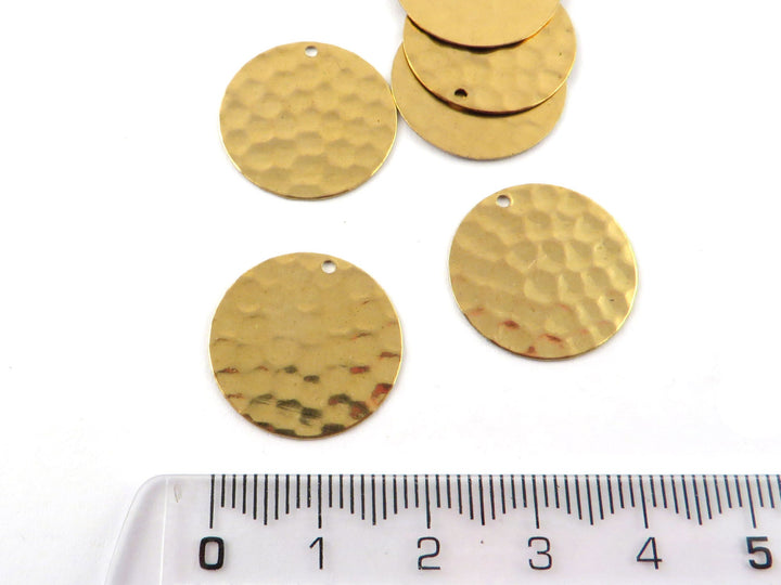 4x Breloque disque martelé (19mm 3/4") DM-19/1H