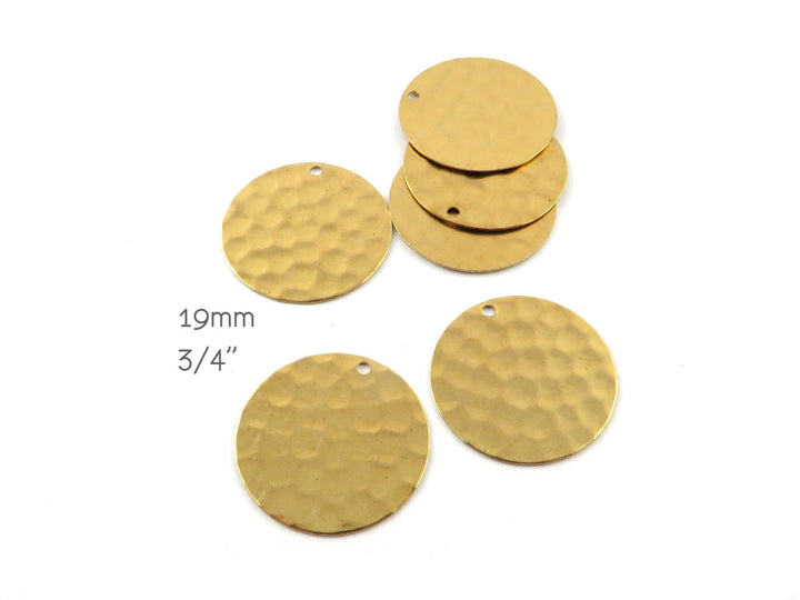 4x Breloque disque martelé (19mm 3/4") DM-19/1H