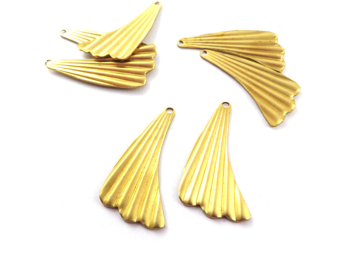 6x Breloque éventail aile plissée Art Déco (27mm x 14mm) PV-291