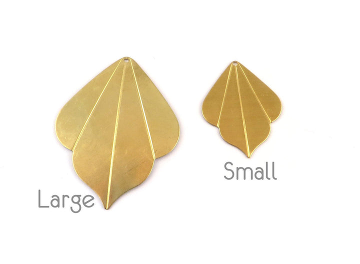 2x Pendentif feuille vintage Art Déco (2 tailles) PP-091