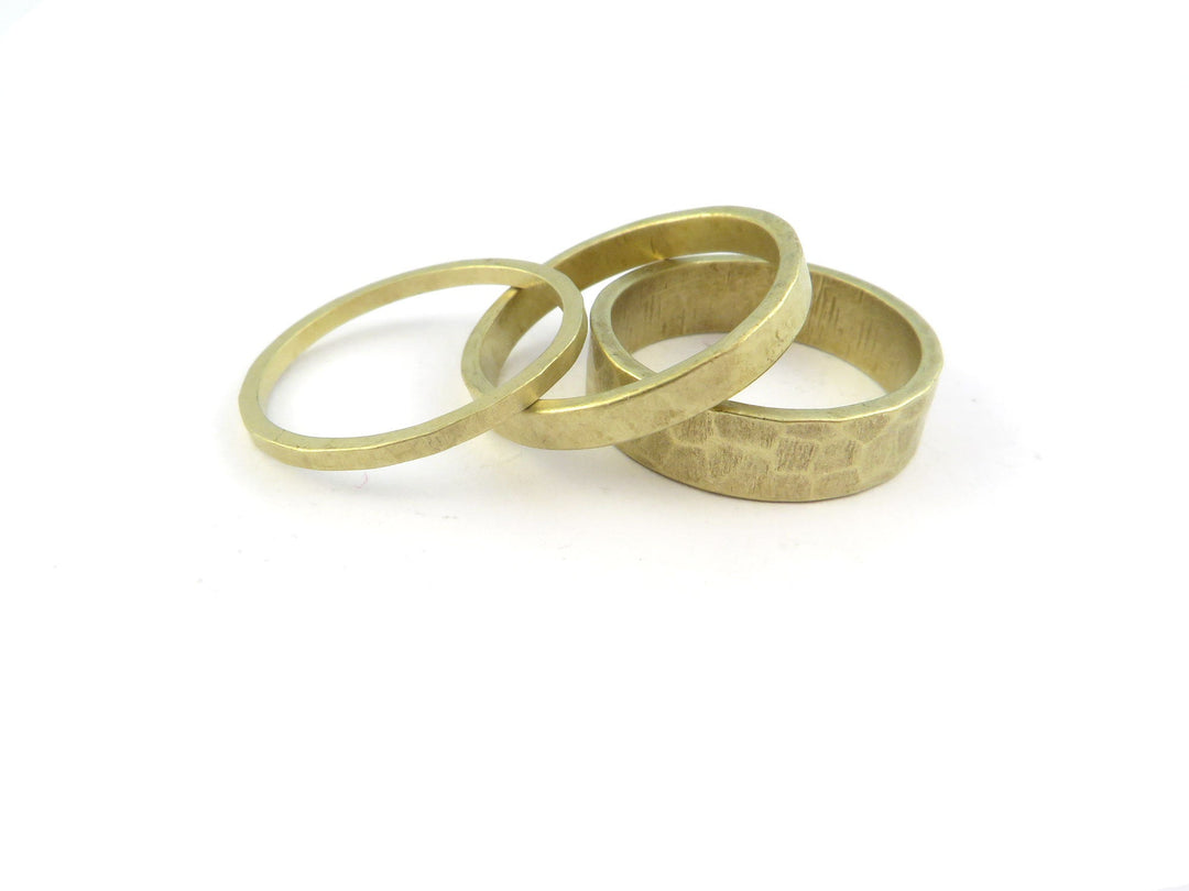 1x Bague anneau fermé martelé minimaliste(taille 5, 6, 7, 8) BG040