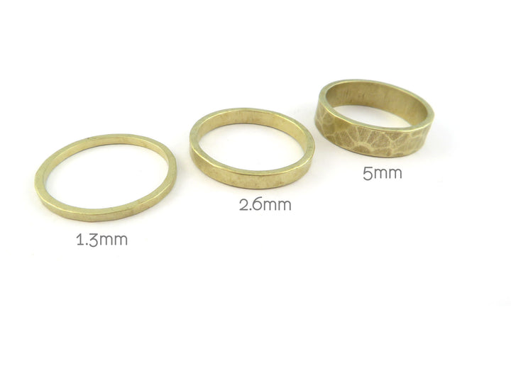 1x Bague anneau fermé martelé minimaliste(taille 5, 6, 7, 8) BG040