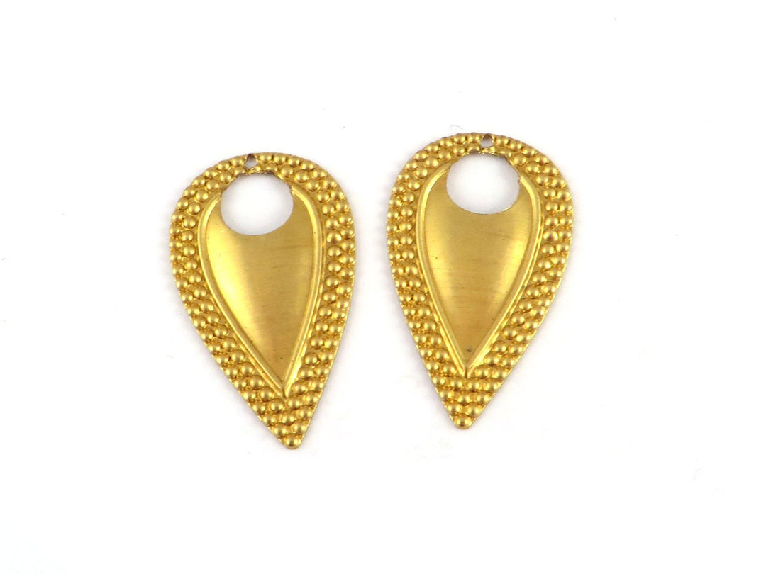6x Breloque goutte décorée bombée (18mm x 30mm) PV-215/PV-216/PV-221