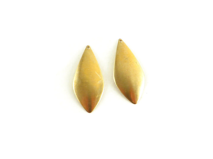 4x Breloque navette bombé lisse ou texturé (34mm x 15mm) PV-019/PV-112
