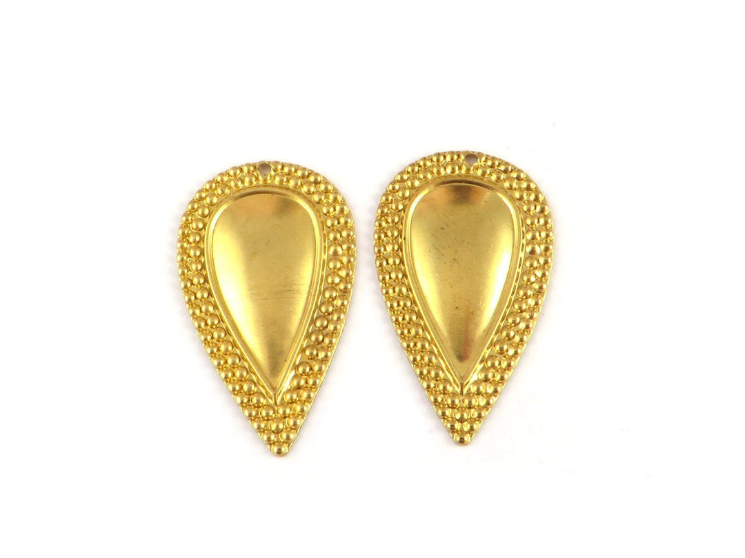 6x Breloque goutte décorée bombée (18mm x 30mm) PV-215/PV-216/PV-221
