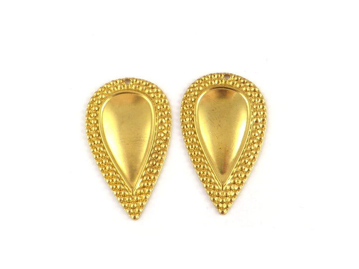 6x Breloque goutte décorée bombée (18mm x 30mm) PV-215/PV-216/PV-221