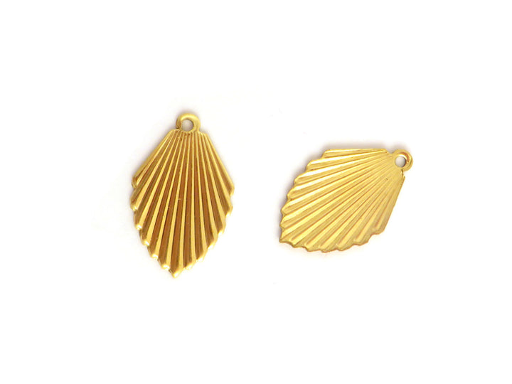 4x Breloque goutte plissée Art Déco (15mm x 24mm) PV-056