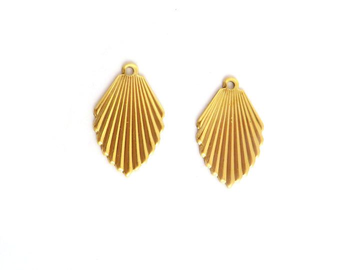4x Breloque goutte plissée Art Déco (15mm x 24mm) PV-056