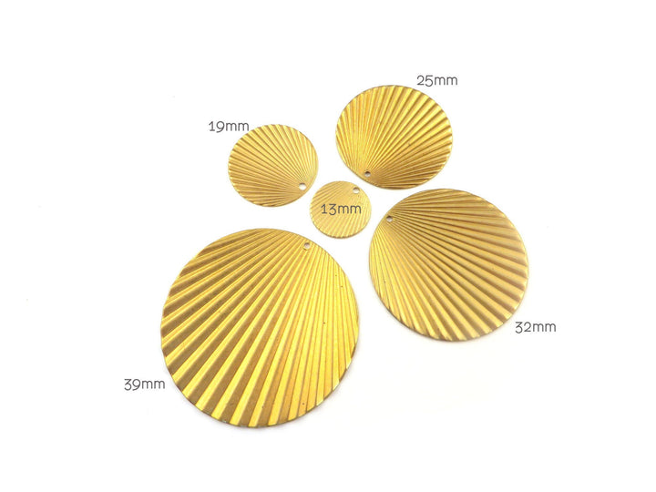 4x Breloque disque plissé (13, 19, 25, 32, 39mm) PP-141